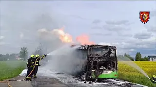 19.4.2024 Požár autobusu s pohonem na CNG v Dolních Tošanovicích | HZS MSK