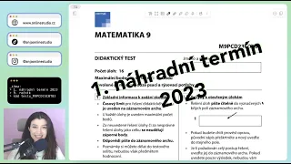 Řešení přijímaček z matematiky | 9. ročník | 1. náhradní termín 2023