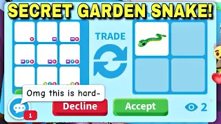 😱🐍OMG! WHY THIS SECRET GARDEN SNAKE WORTH A LOT! BIG LOSE FOR ME? + GOT A DIAMOND BUTTERFLY!#adoptme