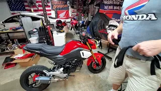 How to easily adjust fork leg height  Honda Grom MSX125 and other motorcycles