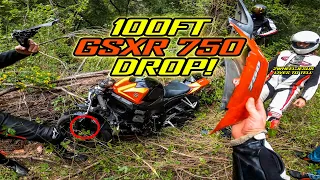 Crashed Out of NorCal 😬 GSXR750 Flies Off Cliff!