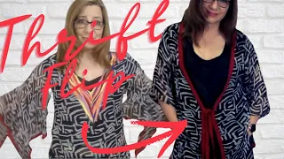 THRIFT FLIP: hemming tapered pants, making a notched hem, turning a tunic into a kimono-style wrap