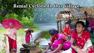 Village Life - It's Always Raining। Morning Routine In Heavy Rain Strom Remal। Cooking Village Food