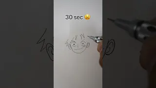 How to Draw Monkey D. Luffy in 10sec, 10mins, 10hrs #shorts