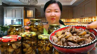 Excellent home-style pickled champignons for the winter! The best snack for a festive table!