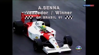 Ayrton Senna vence GP BRASIL 91 (última volta)