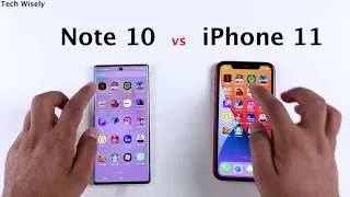 SAMSUNG Note 10 vs iPhone 11 Speed Test