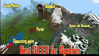 Minecraft Best seed for Speedrun || Minecraft Seed || Minecraft Bedrock Seed || Speedrun