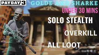 Payday 3 | Gold and Sharke - Solo Stealth [Overkill] All Loot - Under 30 Mins Best Guide (4k 60fps)