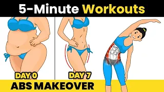 5-Minute ABS MAKEOVER: Belly Fat and Thighs Workout + Upper Body Blast at Home!