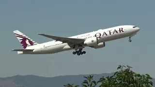 Qatar Airways Boeing 777-200 A7-BBF Take Off Malaga LEMG