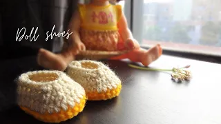 Amma, can we make shoes for doll today?! | Crochet doll shoes