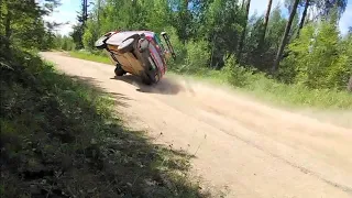 WRC Rally Estonia 2023 Fabrizio Zaldivar total flat out near Crash!!