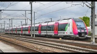 TGV, RER P,  Transilien Z50000 et trains de travaux de l'INFRA en gare de Vaires-Torcy