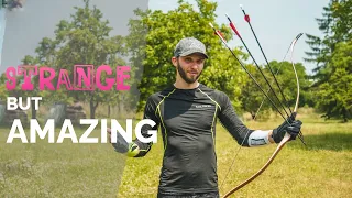 STRANGE but AMAZING archery style (archery technique, quick shooting)