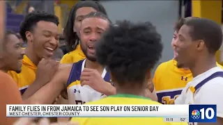 Special surprise visit from Jamaica for WCU senior basketball player