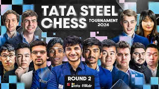 Tata Steel Chess 2024 | Round 2 | Pragg, Gukesh, Vidit, Anish | Live commentary Sagar Amruta