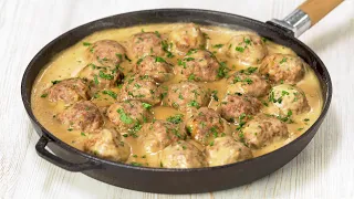 Famous Swedish Meatballs in White Sauce. Tasty Dinner in 25 Minutes. Recipe by Always Yummy!