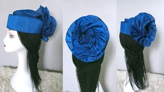 Aso oke Zara Cap with Iconic Rose | Headwear tutorials