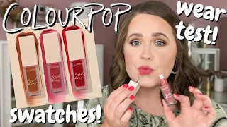 *NEW* COLOURPOP FRESH KISS GLOSSY LIP STAIN | swatches & wear test | emilysmakeupbag