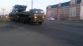 Парад победы 2019 г...погрузка военной техники с репетиции Парада Победы..