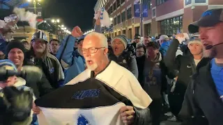 Detroit Lions fans celebrate victory over Tampa Bay