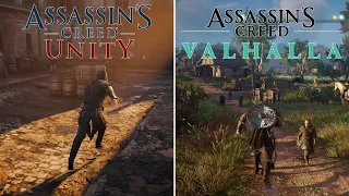 AC Unity все еще шикарна! 6 лет разницы!! Сравнение графики | Assassins Creed Unity vs Valhalla