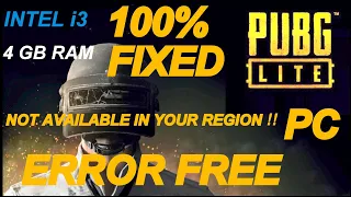 "PUBG lite PC" fixed error "unavailable in your region""||"t&g world"