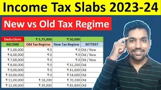 Income Tax Slabs 2023-24 with Calculations | New vs Old Tax Regime [Hindi]