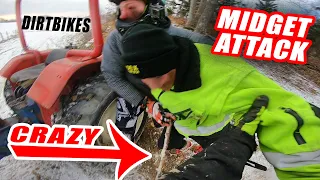 Angry Midget Attacks Dirt Biker - Riding On Snow 2019