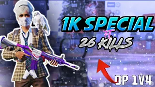 1K Subs Special Gameplay | 26 Kills | 1v4 Clutch | Pubg Mobile