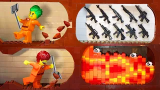 LUCKY vs UNLUCKY: Don't Dig The Wrong Tunnel - Lego Police Prison Break