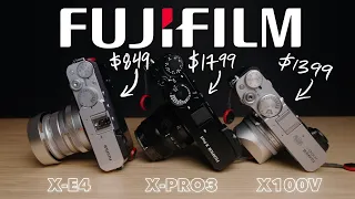 FUJIFILM X-E4 vs X-Pro3 vs X100V | Ultimate Comparison