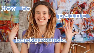How to paint backgrounds in your paintings || Mixed-media art || Abstract