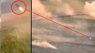 Two Views Showing Close Range Javelin Strike On BMP-2