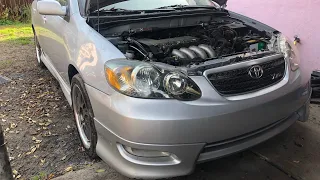 How to remove timing chain cover on 05-06 Corolla XRS with engine still in the car.