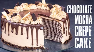 Chocolate Mocha Crepe Cake - No-Bake Dessert