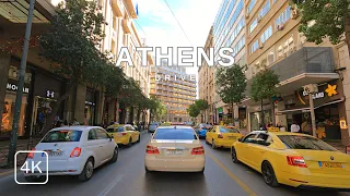 Driving in Athens on Christmas Eve - Capital of Greece 4K