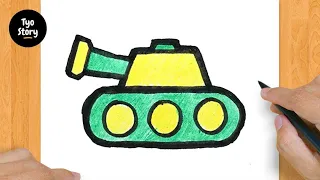 #82 How to Draw a Tank - Easy Drawing Tutorial