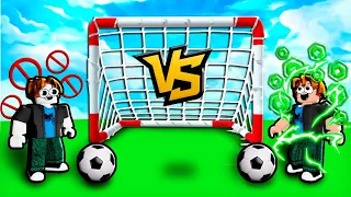 NOOB SEM ROBUX VS NOOB COM ROBUX NO GOAL KICK SIMULATOR *SEM APELAR KKKKK* (Roblox)