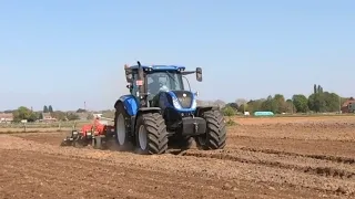 moulaert aan het cultiveren met new holland T7.245