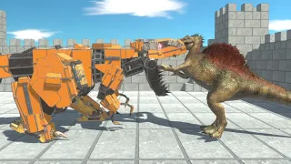 ROBOT T-Rex in Brick Castle vs ALL UNITS Animal Revolt Battle Simulator