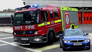 *BULLHORN* London Fire Brigade - Paddington MK2 Fire Rescue Unit + BMW Fire Officer Responding!