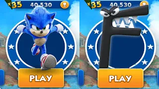 Sonic Dash vs Alphabet Lore Run - Movie Sonic vs All Bosses Zazz Eggman All 61 Characters Unlocked