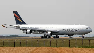 Plus Ultra Airbus A340-313 (EC-NBU) Landing At Belgrade Airport With ATC