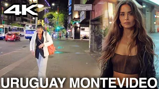 Uruguay. Montevideo. 4K Walk 🇺🇾 Night Tour