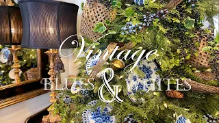 VINTAGE BLUE & WHITES | STERLING SILVER | BERRIES & BASKETS | CHRISTMAS TREE DECORATE WITH ME 2023