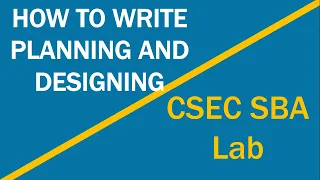 Planning and designing lab | CSEC Biology TCP
