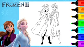 Elsa and Anna in Frozen 2 Coloring | Art and Coloring Fun