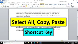 How to Copy, Paste, Select All Using Keyboard Shortcut